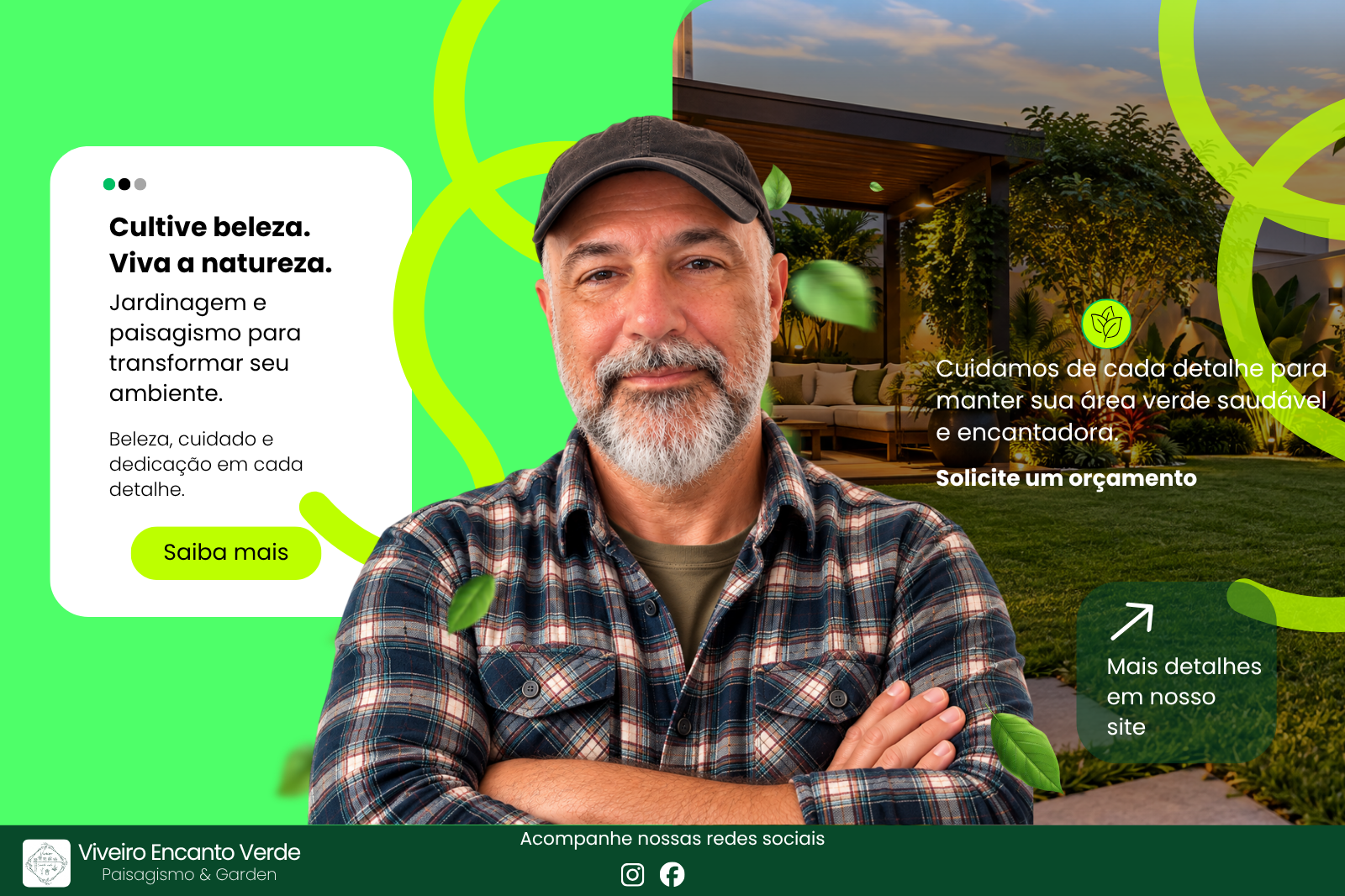 Equipe Verde Vida trabalhando em jardim